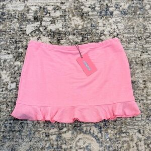 Edikted Pink Ruffle Mini Skirt